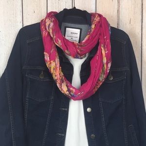Pink Floral Infinity Scarf